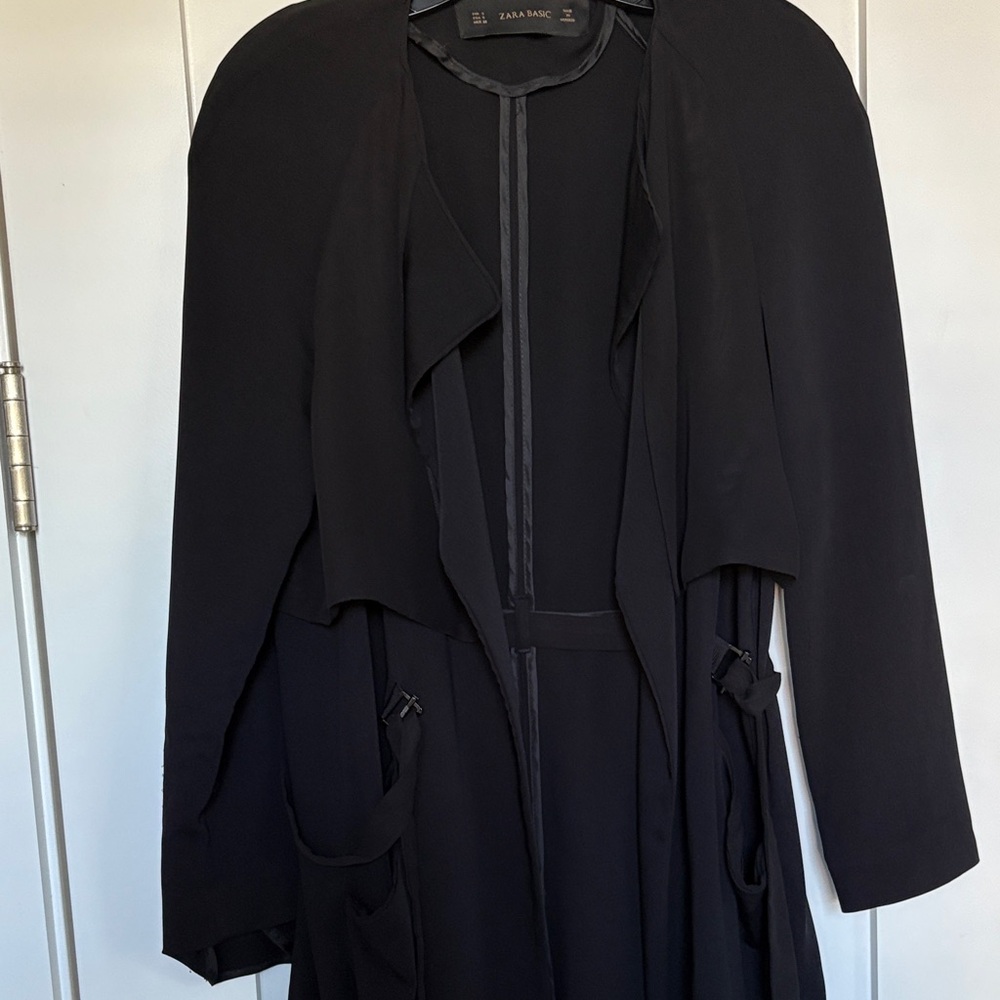 Zara Basic Black lightweight trench - image 8